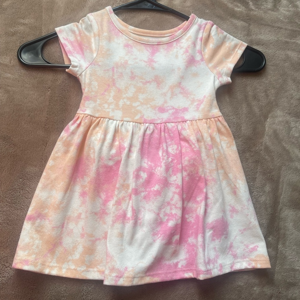 Cat & Jack Pink and Peach Tie-Dye Dress